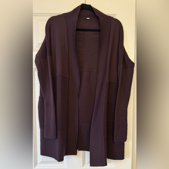 Lululemon Sit In Lotus Merino Wool Wrap Cardigan Sweater Size Medium - Picture 3 of 8